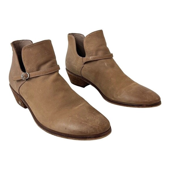 Sam Edelman Womens Size 9.5 Palmer Putty Burnished Leather Booties - Picture 1 of 7
